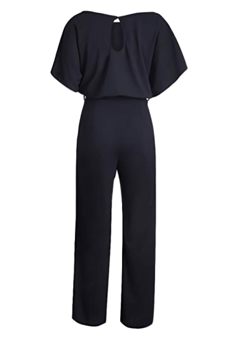 Stella | Batwing Belted Wide Leg Jumpsuit
