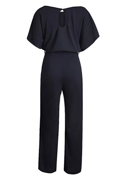 Stella | Batwing Belted Wide Leg Jumpsuit