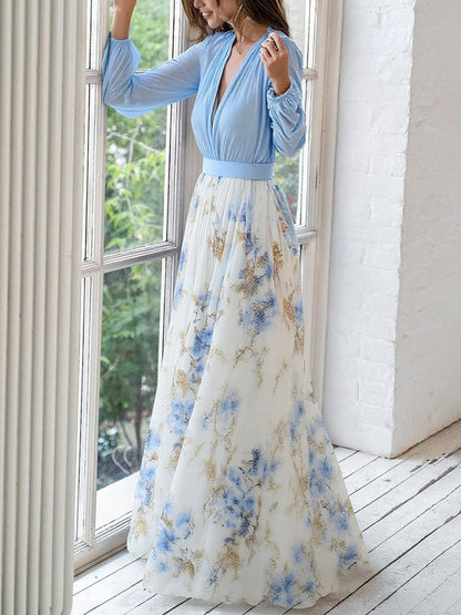 Elodie | Floral V-Neck Maxi Dress