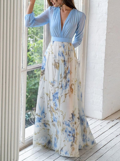 Elodie | Floral V-Neck Maxi Dress