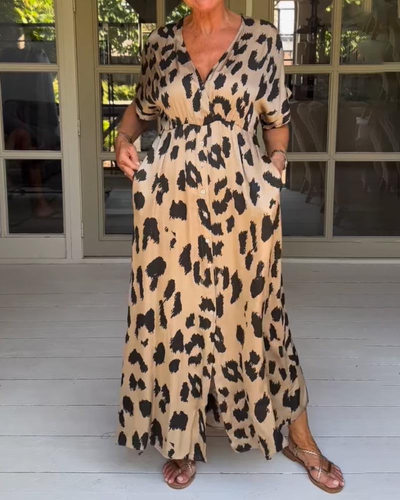 Taylor | Casual Leopard Maxi Dress