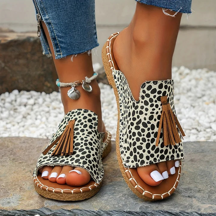 Noémie | Tasseled Slide Sandals