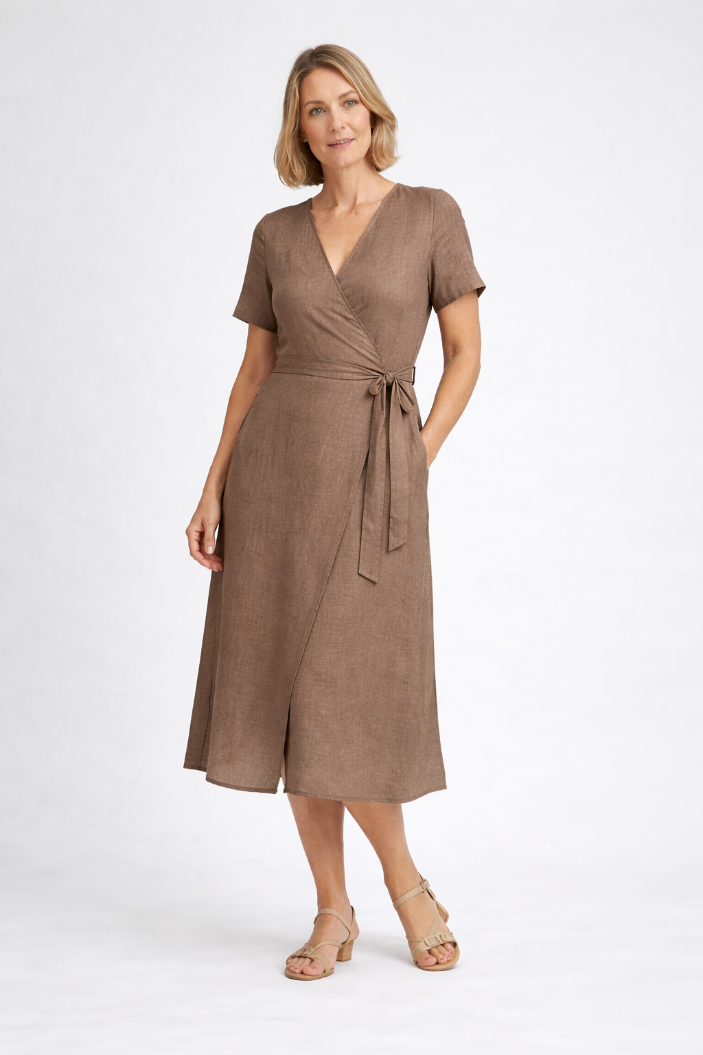 Sienna | Linen Wrap Midi Dress
