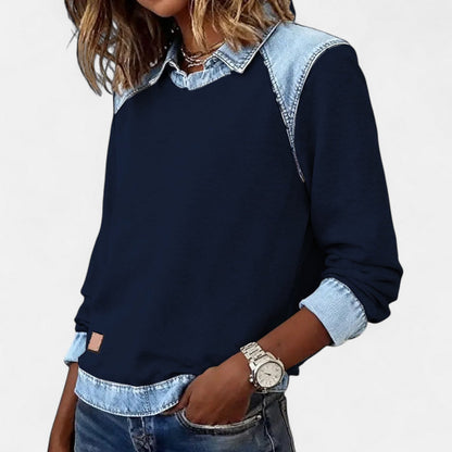 Long-sleeve sweater shown in a second colourway