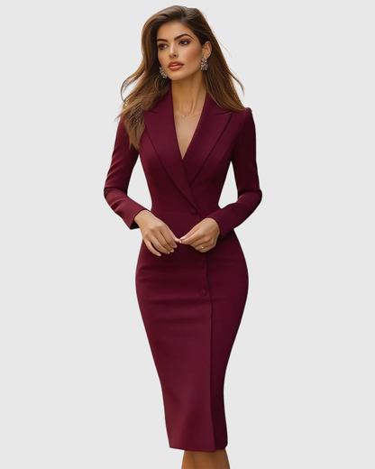 Blythe | Tailored Long-Sleeve Midi Dress