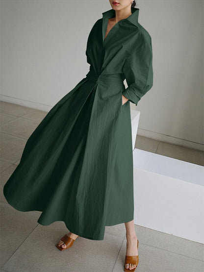Midi dress showing the skirt to the ankle