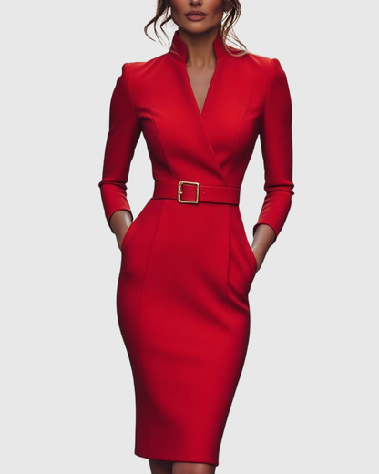 Maeve | Belted Wrap Midi Dress
