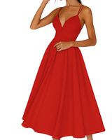 Honorine | Strappy V-Neck Midi Dress