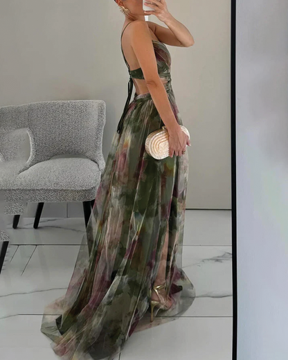 Aurélie | Floral Pleated Maxi Dress