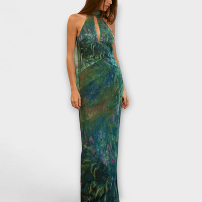 Elise | Floral High-Neck Maxi Dress