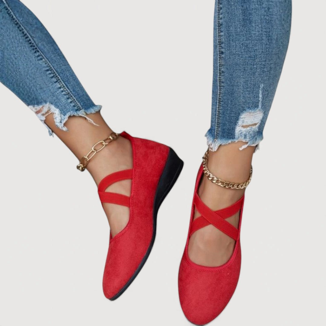 Verity | Cross-Strap Comfort Flats