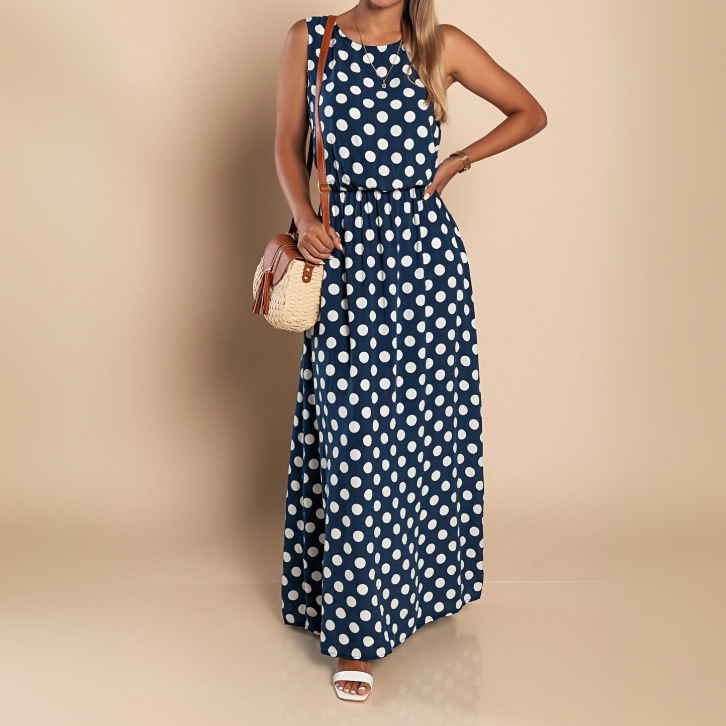 Philomena | Flowing Polka Dot Maxi Dress