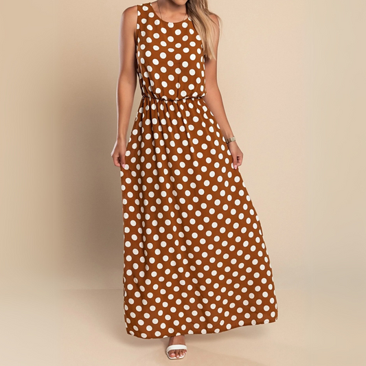 Philomena | Flowing Polka Dot Maxi Dress