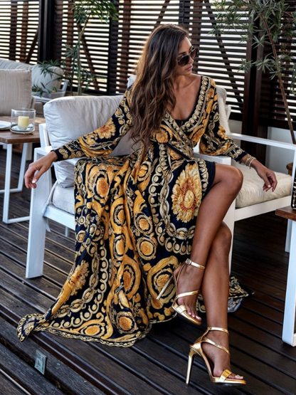 Anika | Golden Boho Maxi Dress
