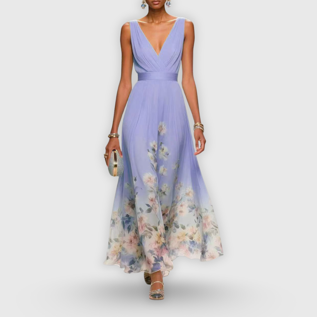 Ellenore | Floral V-Neck Maxi Dress