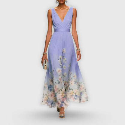 Ellenore | Floral V-Neck Maxi Dress