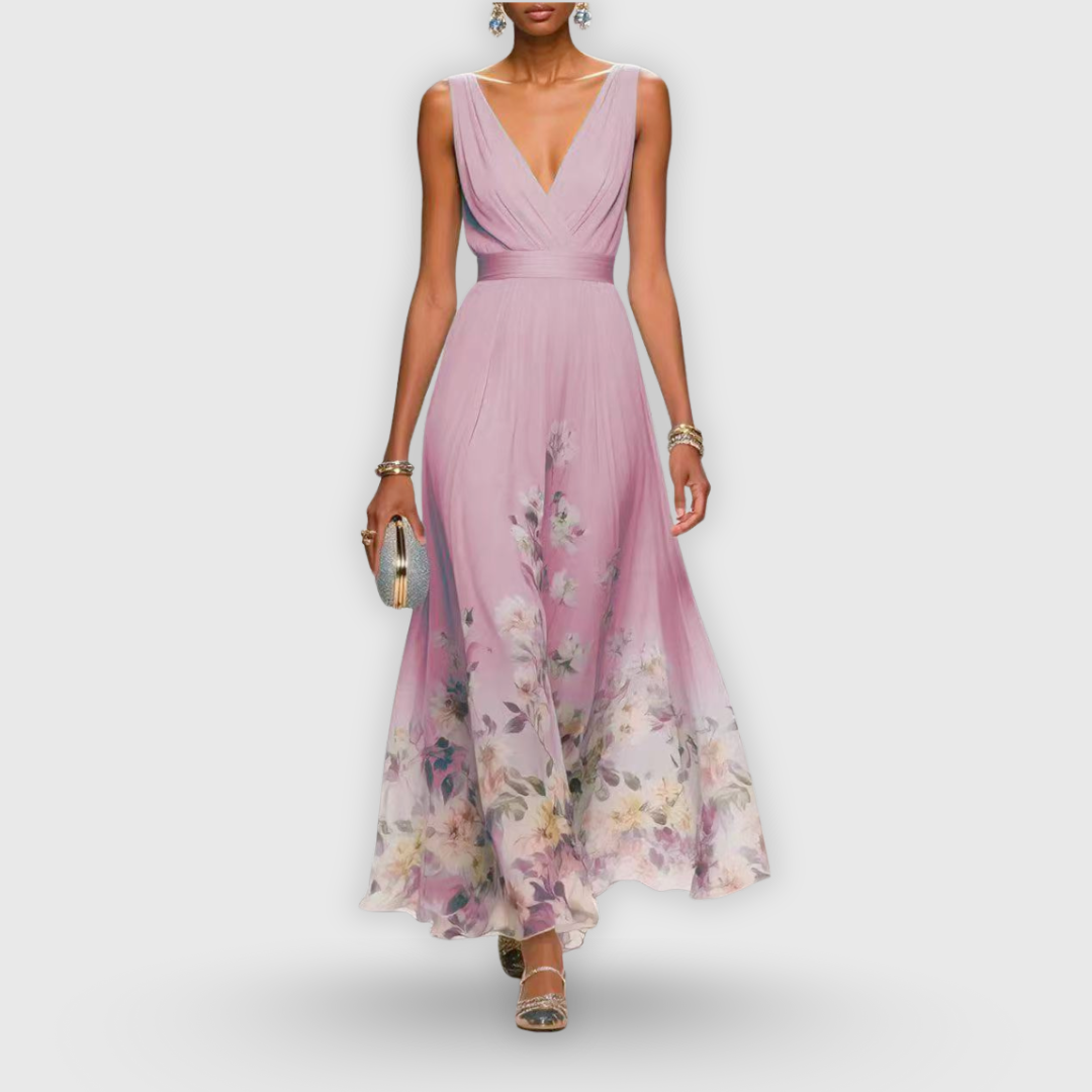 Ellenore | Floral V-Neck Maxi Dress