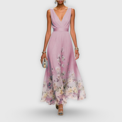Ellenore | Floral V-Neck Maxi Dress