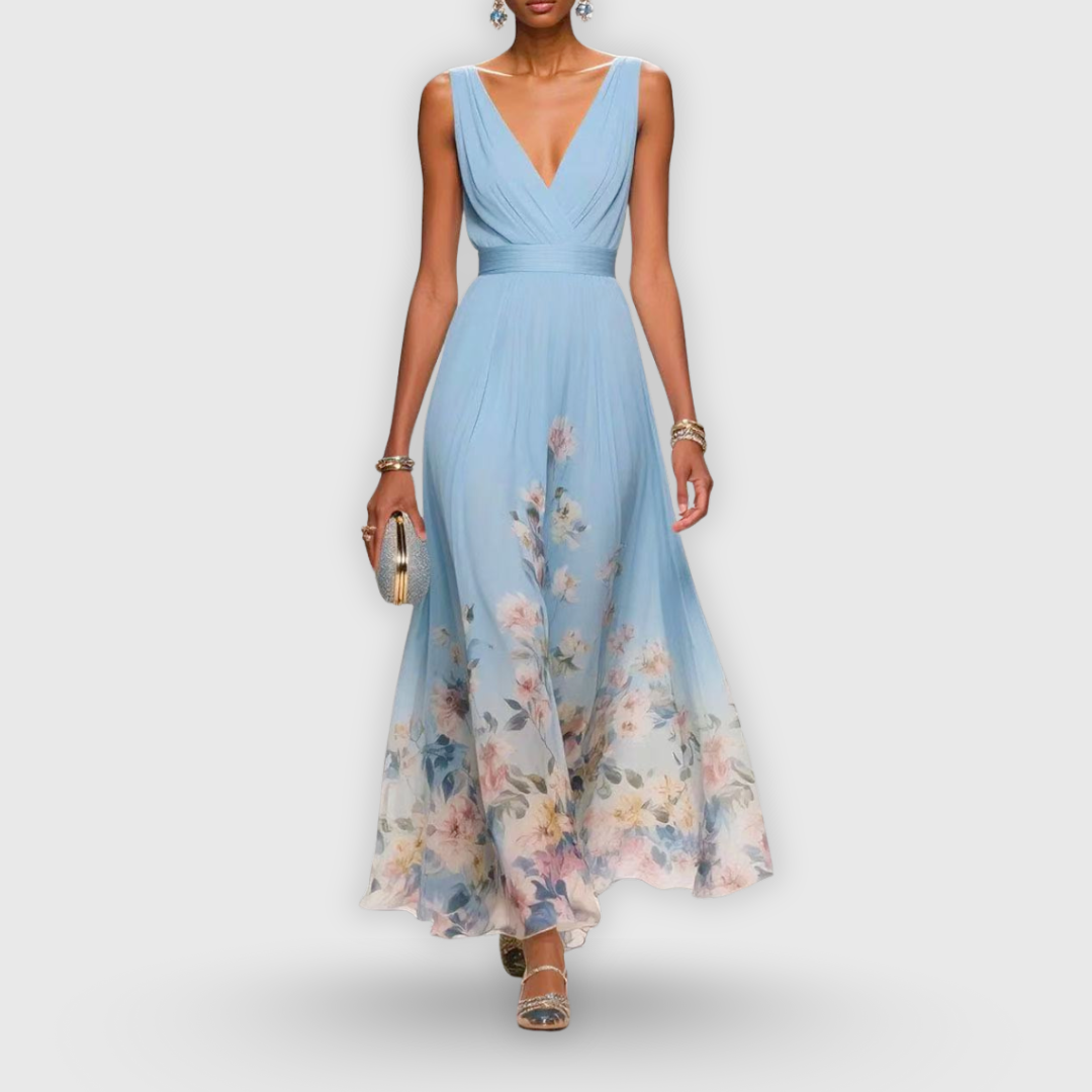 Ellenore | Floral V-Neck Maxi Dress