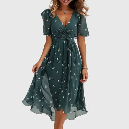 Catalina | Floral Wrap Midi Dress