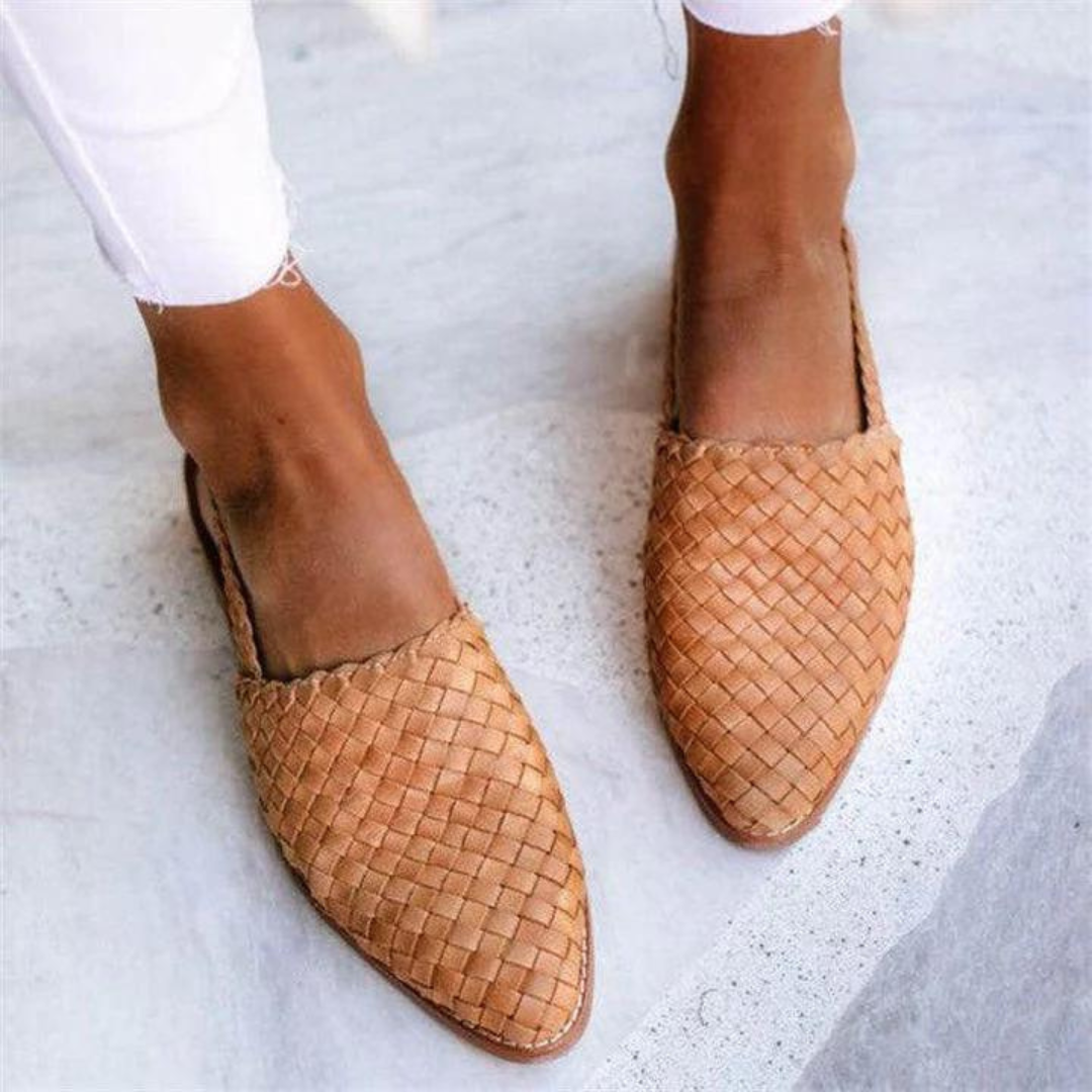 Harriet | Woven Slingback Loafers