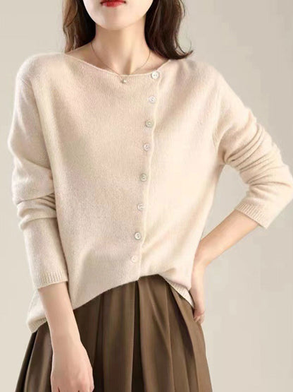 Draped cardigan shown at full length