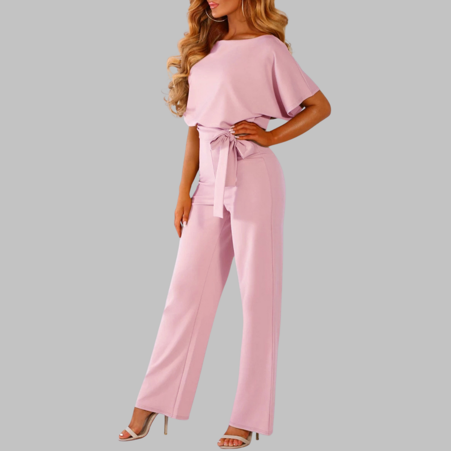 Maëlle | Batwing Belted Wide Leg Jumpsuit