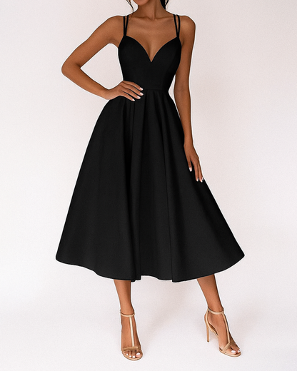 Honorine | Strappy V-Neck Midi Dress