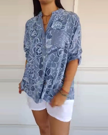 Rowella | Floral Button-Up Blouse