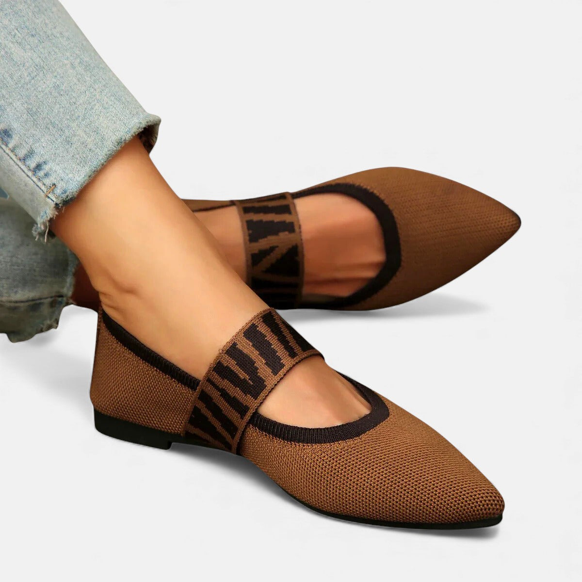 Isolde | Pointed Knit Comfort Flats