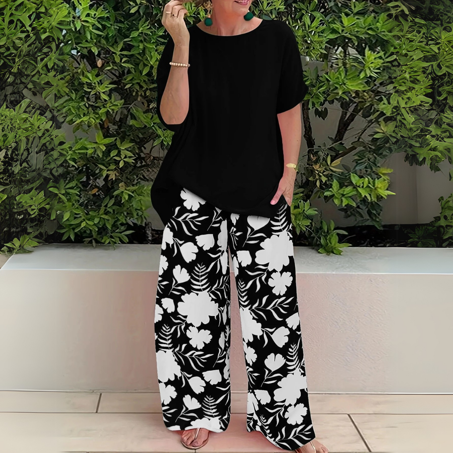 Marina | Printed Wide-Leg Trouser Set