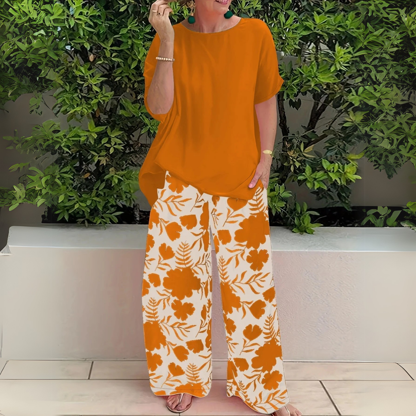 Marina | Printed Wide-Leg Trouser Set