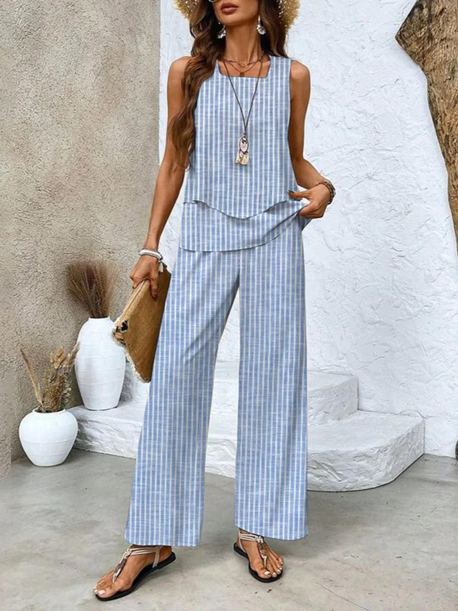 Abigail | Sleeveless Trouser Set