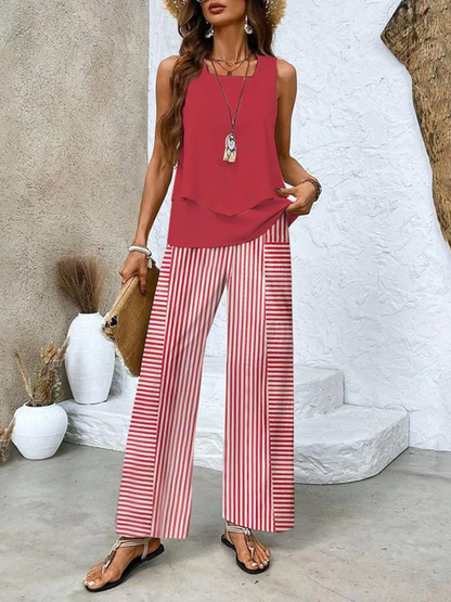 Abigail | Sleeveless Trouser Set