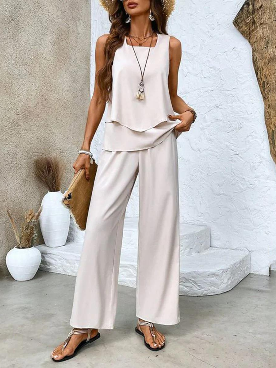 Abigail | Sleeveless Trouser Set