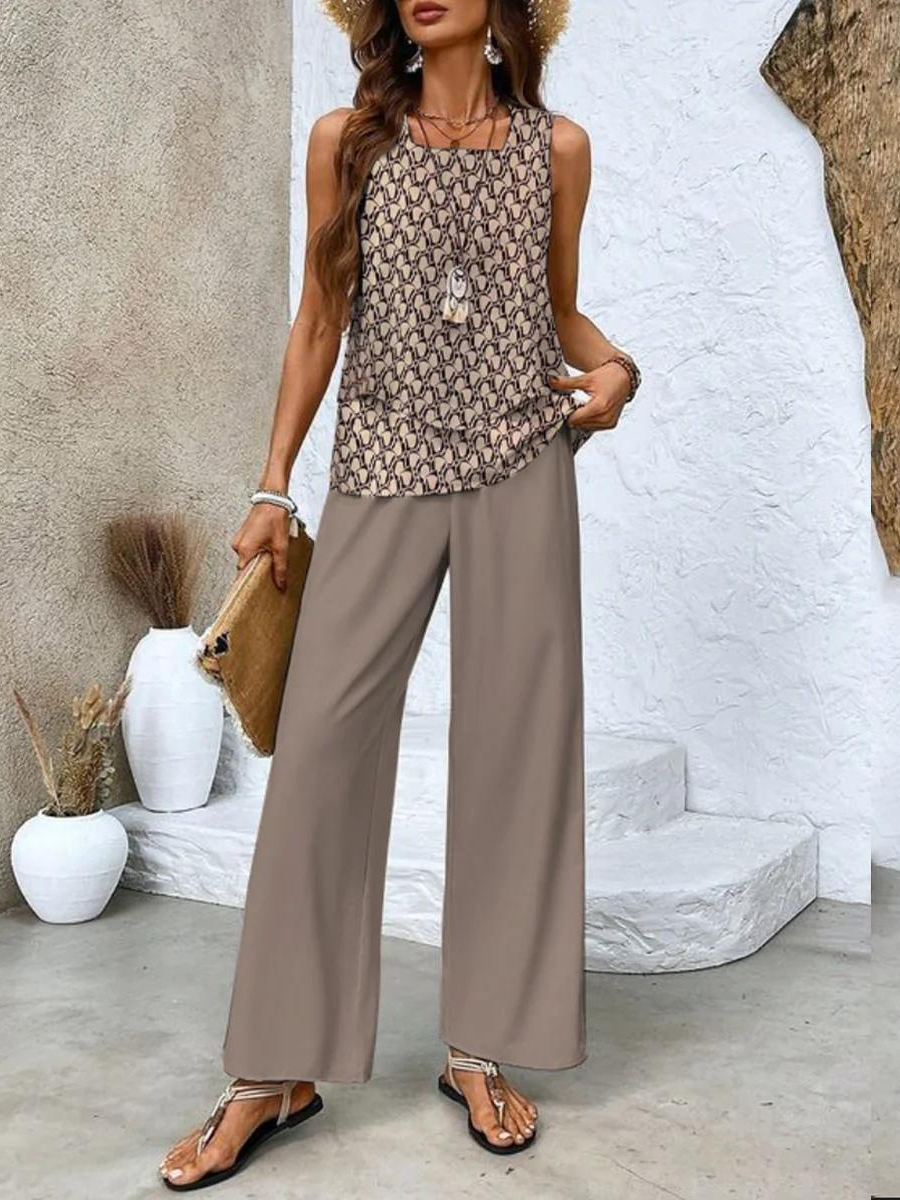 Abigail | Sleeveless Trouser Set