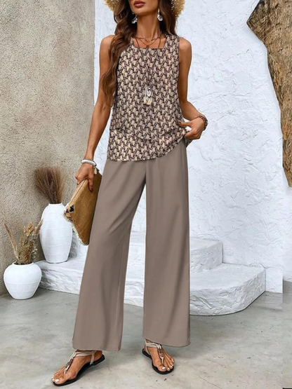 Abigail | Sleeveless Trouser Set