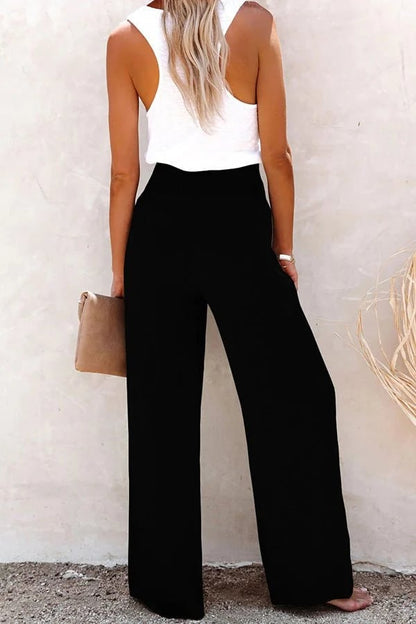 Faye | High-Waisted Smocked Pants