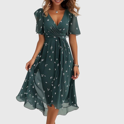 Catalina | Floral Wrap Midi Dress