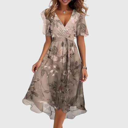 Catalina | Floral Wrap Midi Dress