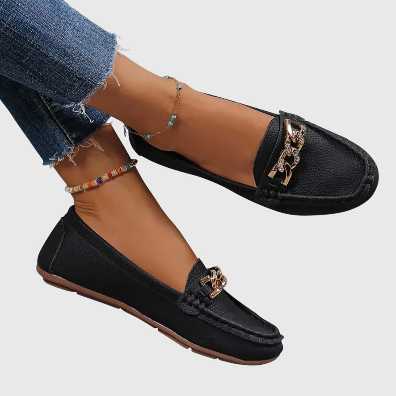 Delphine | Gold-Chain Loafers