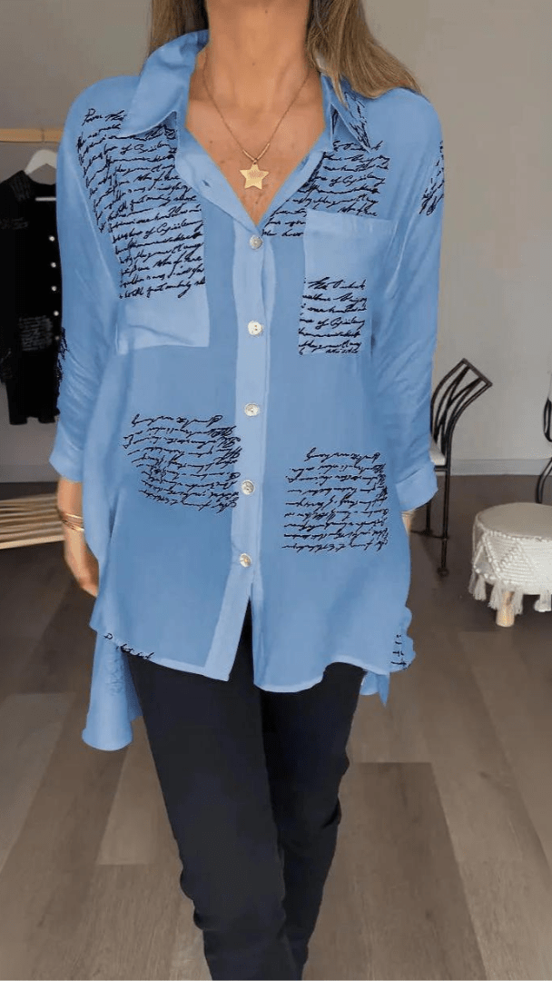 Tiemona | Script Button-Up Shirt