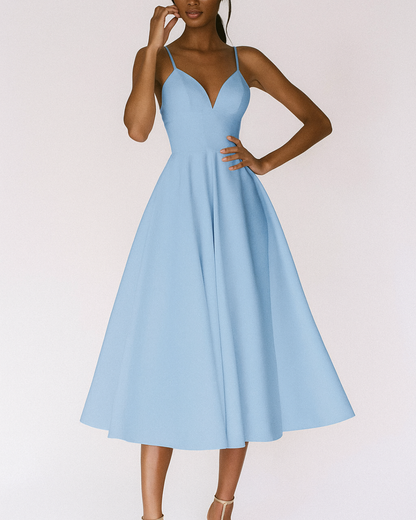 Honorine | Strappy V-Neck Midi Dress