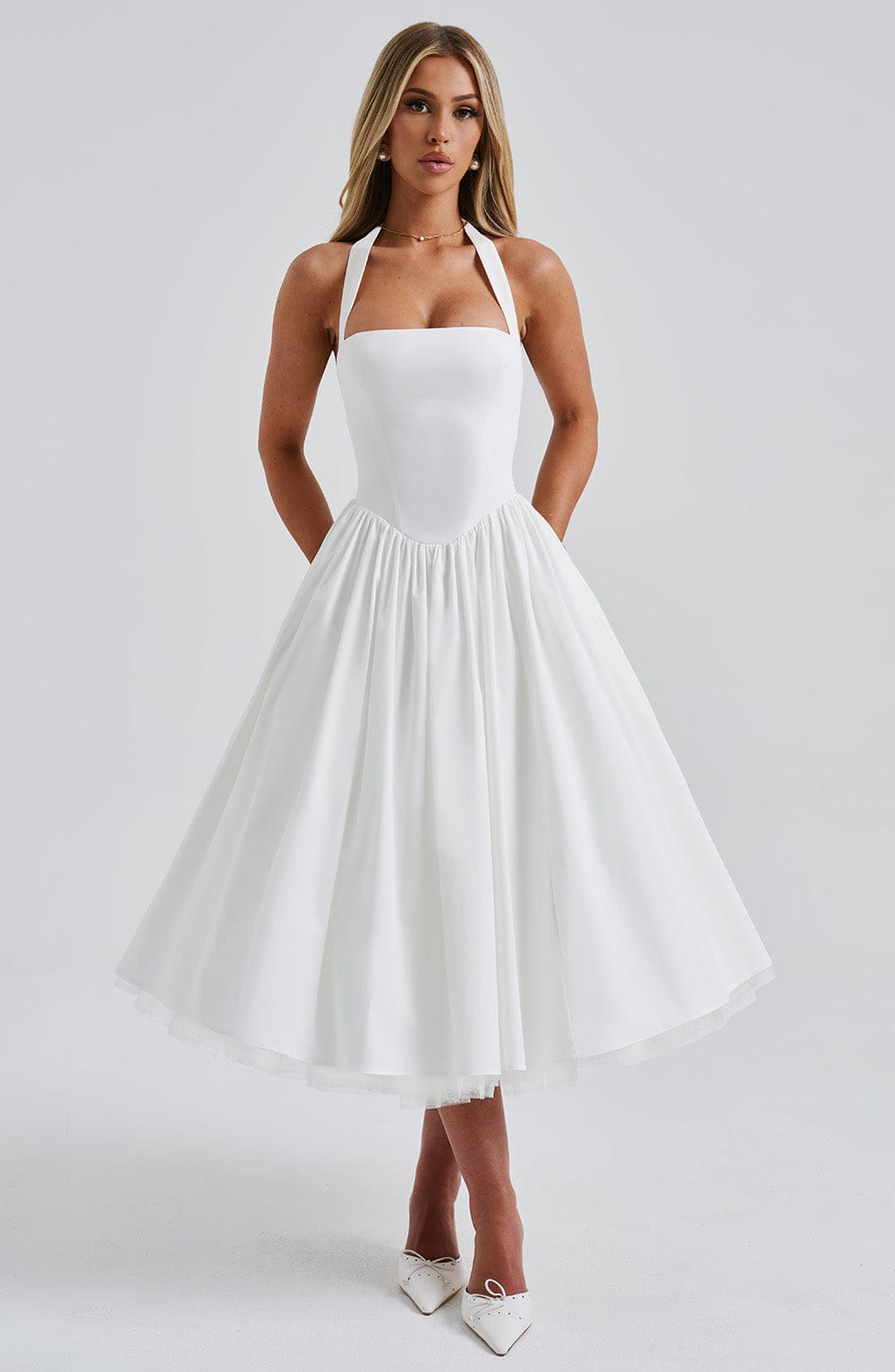 Sixtine | Halter Neck Midi Dress