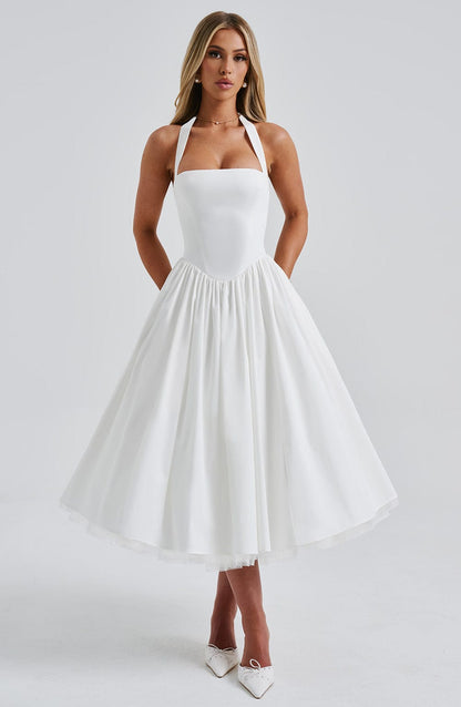 Sixtine | Halter Neck Midi Dress