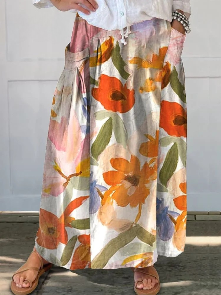 Maude | Floral Skirt with Pockets