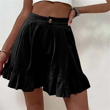 Seraphine | Ruffle Hem Flared Shorts