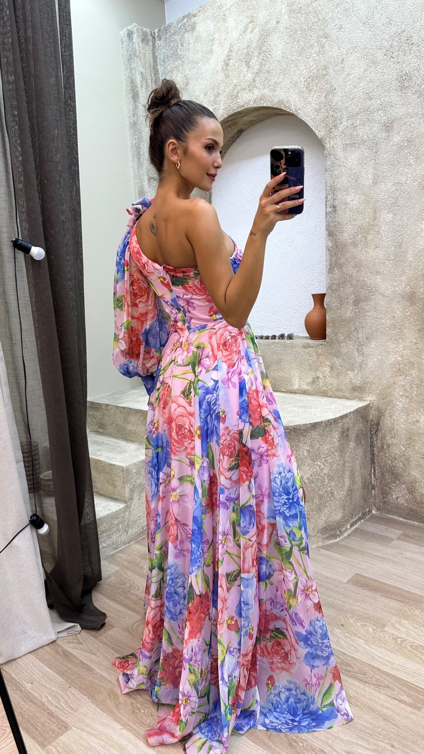 Marguerite | One-Shoulder Floral Maxi Dress