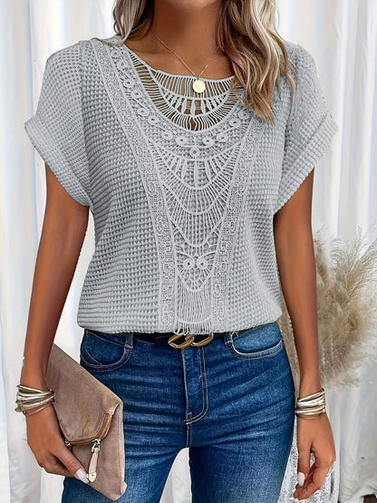 Lace-trim top shown from the side