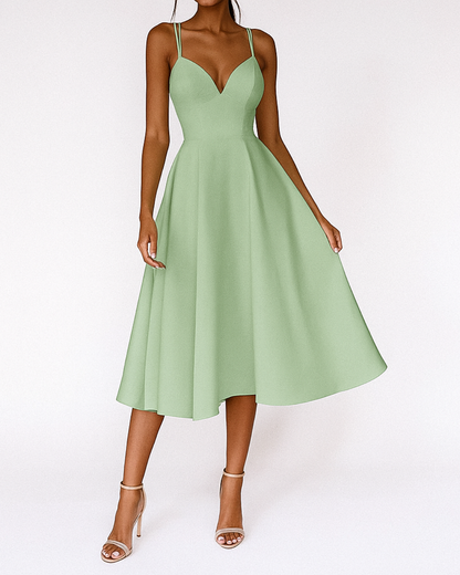Honorine | Strappy V-Neck Midi Dress